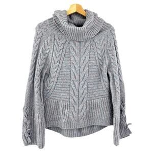 Express Fairycore Cowl Neck Wool Blend Braided Knit Sweater S